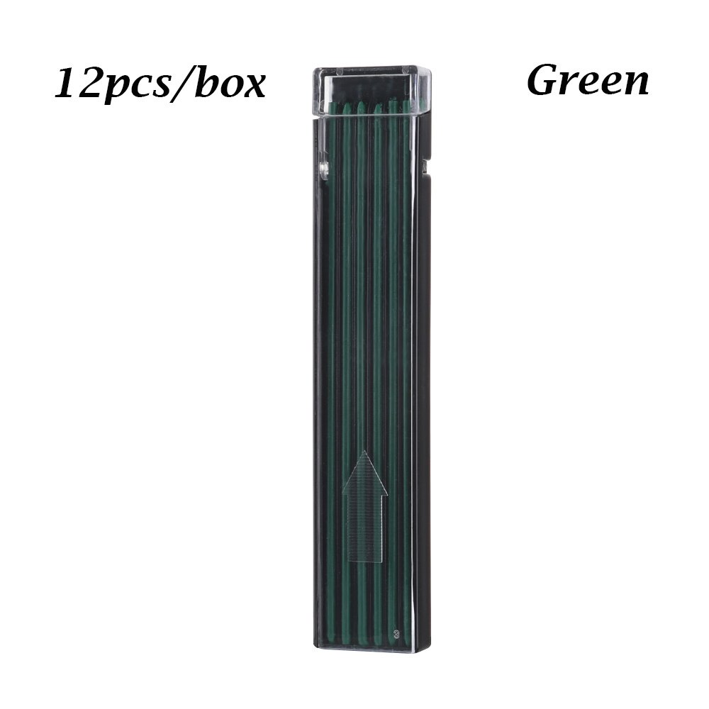 12 PCs/Box Thick 2B Coloured Pencil Lead 2mm Mechanical Pencil Lead Refill Art Sketch Drawing Tools Smooth Automatic Pen Refill
