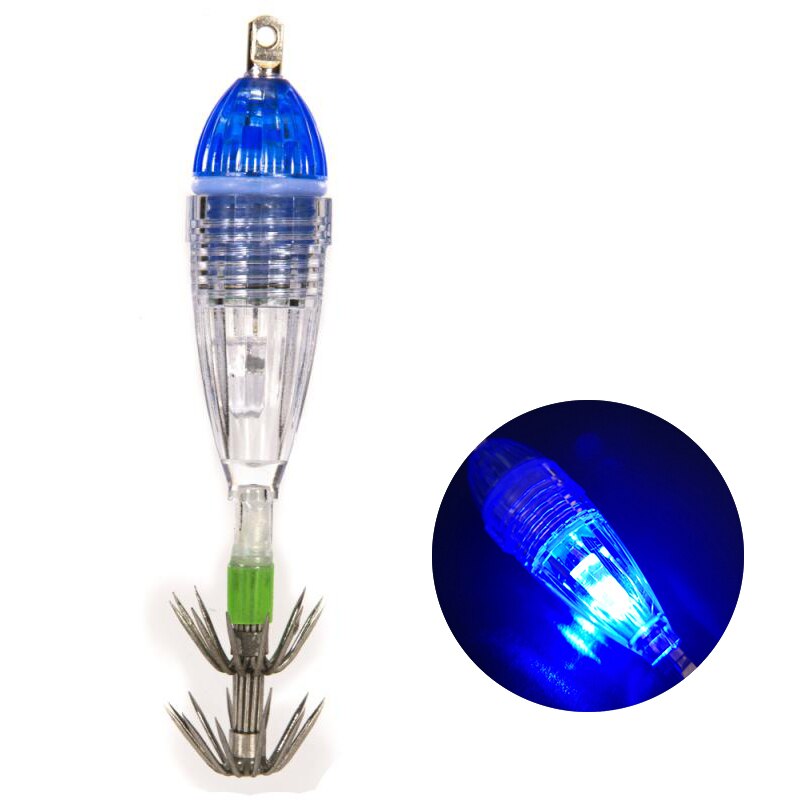 Squid Lure Lamp LED Fishing Lure With Hook Night Flashing Fishing Lamp Underwater Fishing Light Squid Lamp Lures Fishing Tackle: F with hook