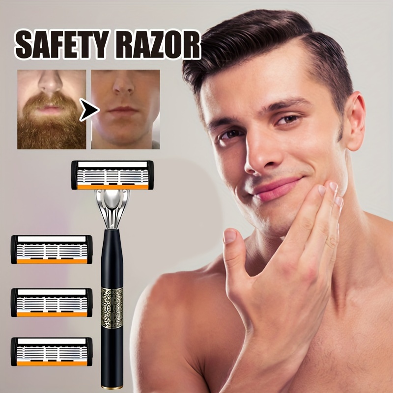 Rasoir classique 6 couches rasoir de sécurité pour hommes rasage et femmes épilation lames de rasage rasoir manuel