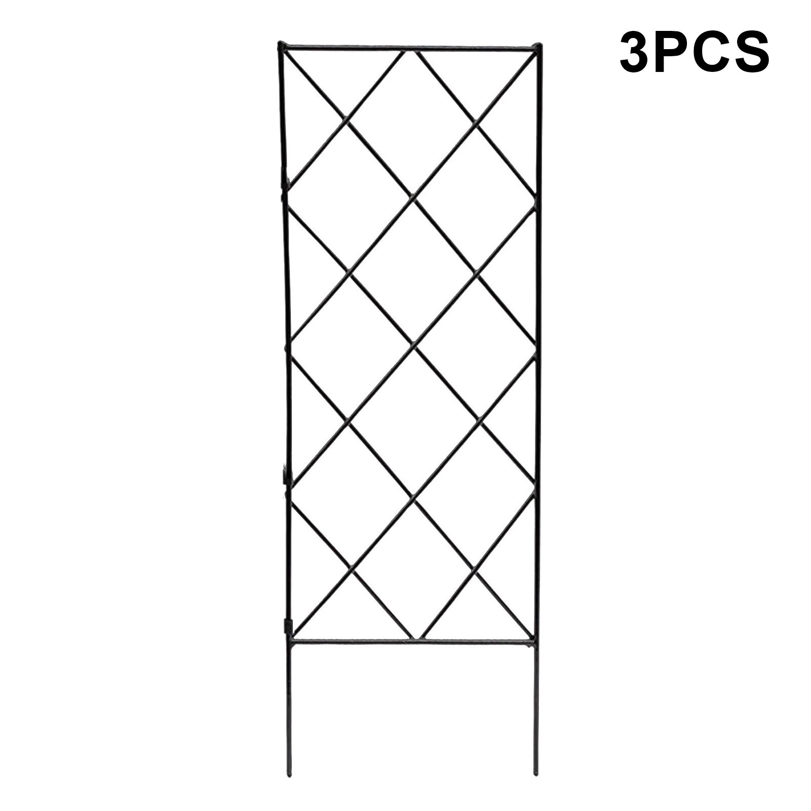 3pcs Foldable Plant Arch Climbing Trellis Frame Garden Flower Plant Growing Support Metal Iron Trellis Wall Black: Default Title