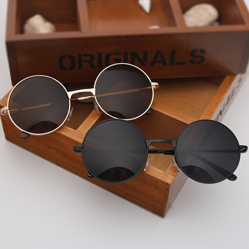 Runde briller mænd kvinder steampunk solbriller vintage sunglasse kvinder mærke runde solbriller spejl  uv400