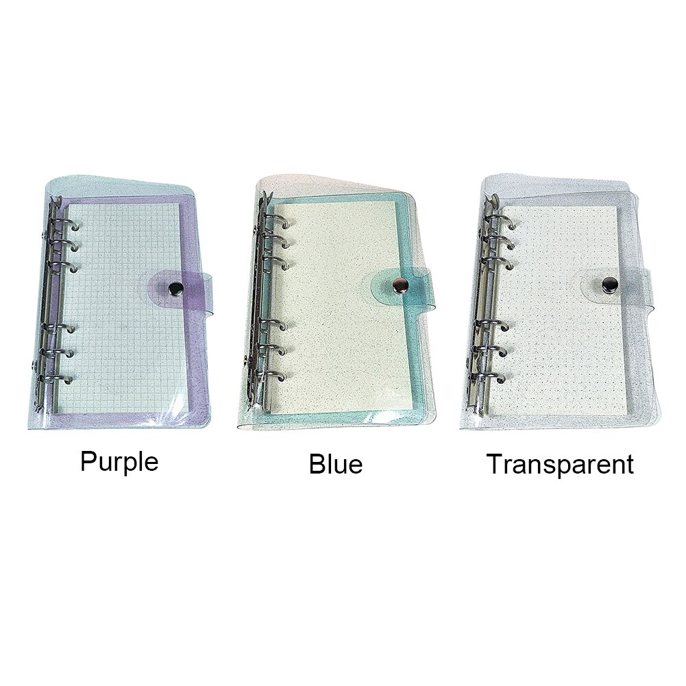A6 Office Portable PVC Daily Planner School Supplies Transparent Loose Leaf Protector Binder Cover File Folder Home Notebook