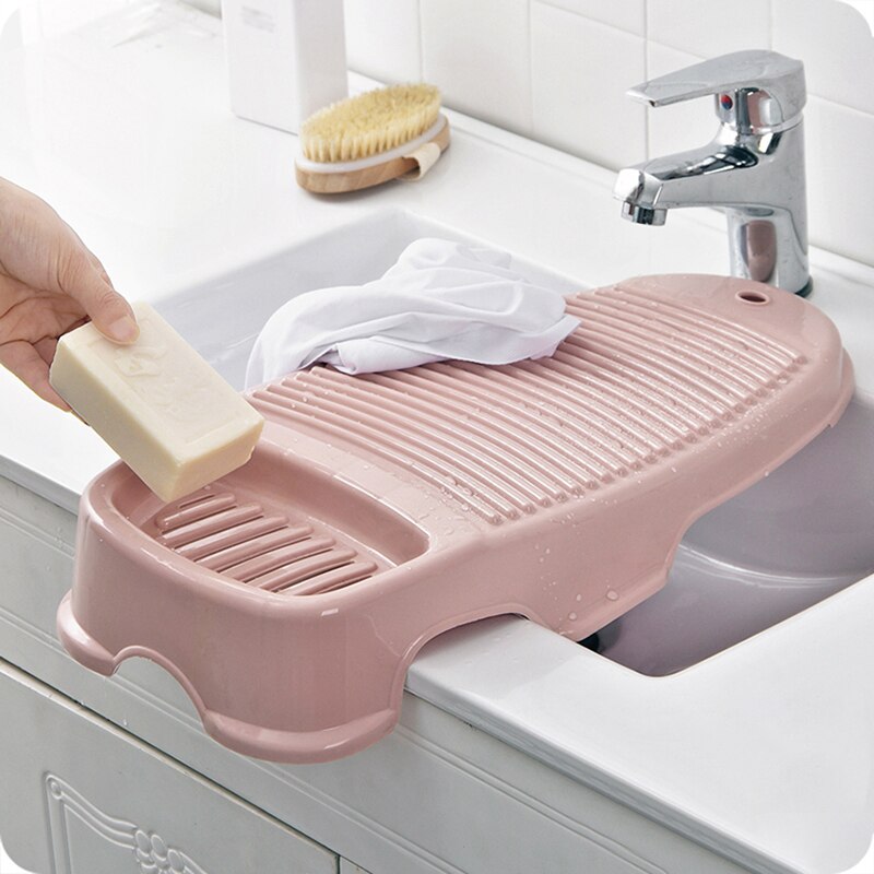 Plastic Anti-slip Travel Home Padded Washboard Hand Washing Board Shirts Cleaning Laundry Scrubboards Clothes Laundry Tub