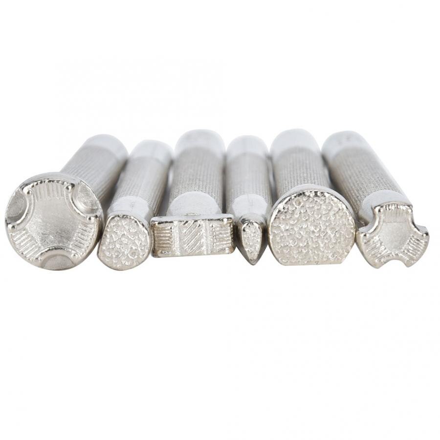 6 stuks leerbewerkingsgereedschap, antislip visafdrukgereedschap, patroonhandvat, doe-het-zelf handwerk leerbewerkingsgereedschap