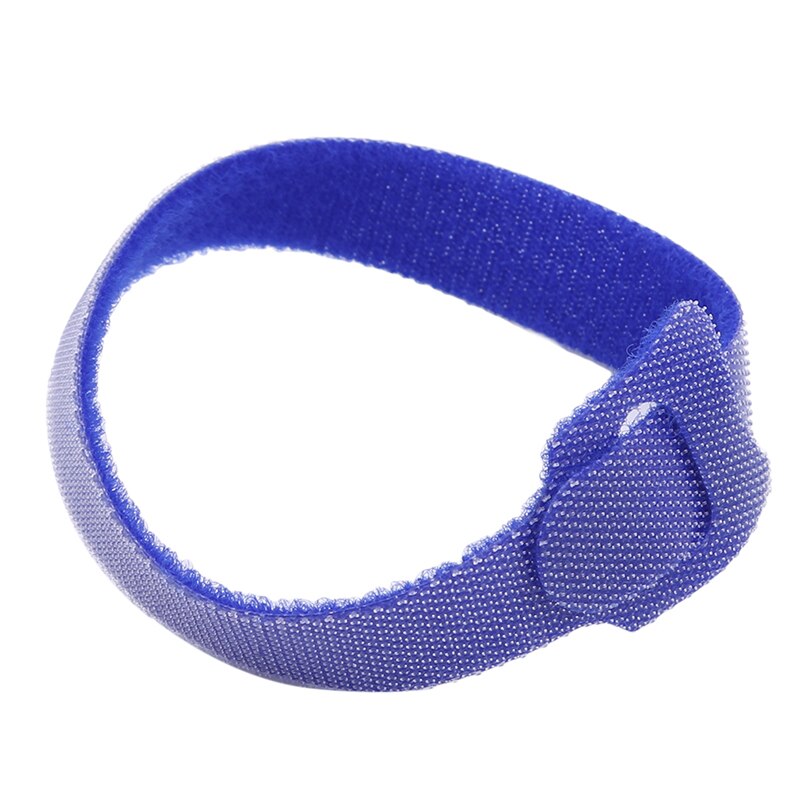 Type Back-To-Back Effen Kleur Nylon Klittenband Kabelbinder Draad En Batterij Staaf Ring Riem Tie haak Ring: Blue 20cm