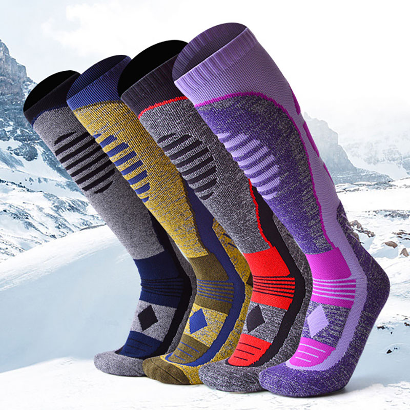 montagne femmes hommes hiver Ski neige Sports chaussettes thermique longue Ski neige marche randonnée sport serviette chaussettes taille libre