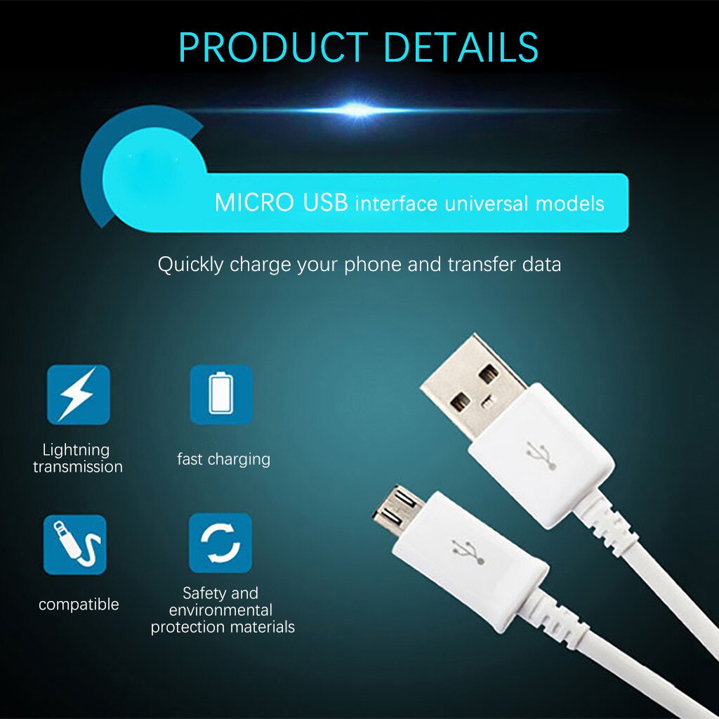 Beautyss USB Cable For Mobile Phone Standard Interface USB Micro Data Cable Charger Wire For Samsung and Other Android phone