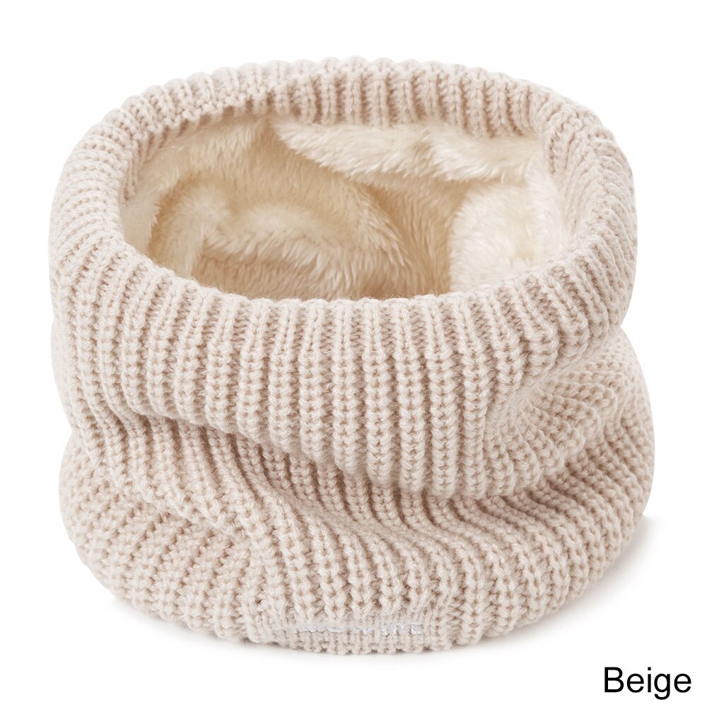 unisex vinter skjerf menn kvinner varme strikkede ringe skjerf tykk elastisk strikk lyddempere låve hals varmere takrenne jente skjerf krage: beige