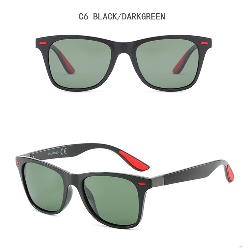 Mode Vierkante Dames Polariserende Zonnebril UV400 Heren Bril Classic Retro Brand Rijden Zonnebril: C5