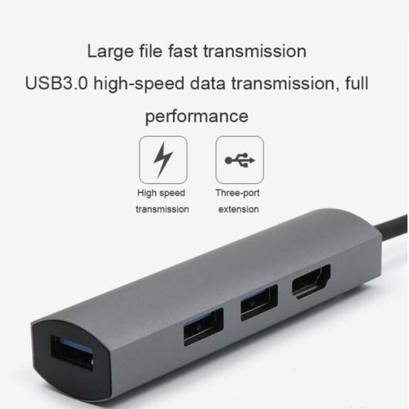 4 in 1 Multi USB 3.0 HUB di Tipo C a 4K HDMI Adattatore per Matebook Samsung S8/S9 nota 9 USB C Hub