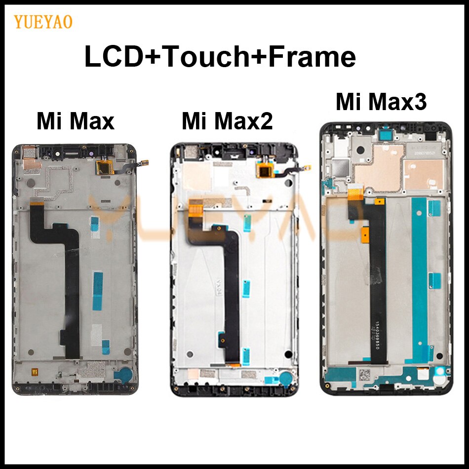 LCD For Xiaomi Mi Max 1 2 3 LCD Display Touch Screen Digitizer Assembly Replacement For Mi MAX1 MAX2 MAX3 LCD+Frame