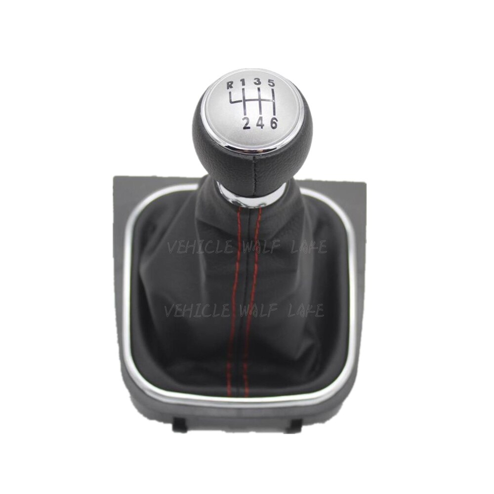 For VW Scirocco Car-Stying 6 Speed Car Stick Gear Shift Knob With Leather Boot: Orange