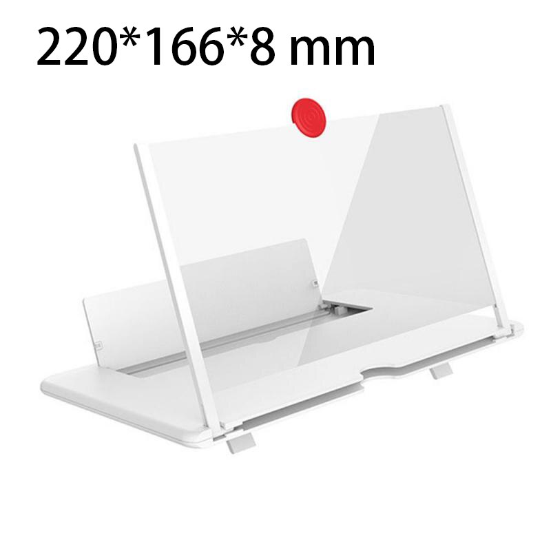 3D praktisch Bildschirm Lupe 12 "HD Video Verstärker Für Smartphone Ständer: B Weiß