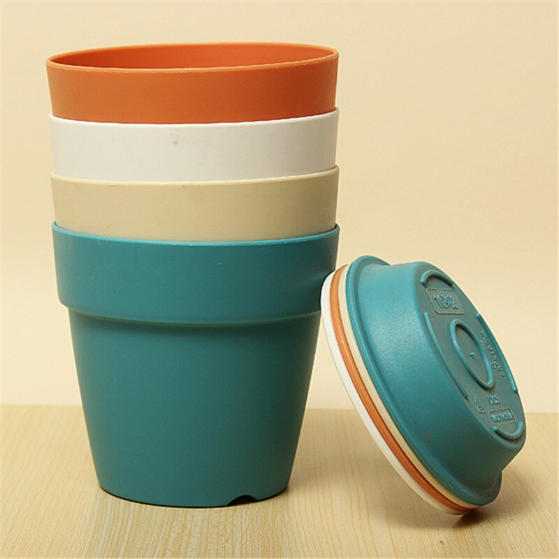 1pcs Resin Plastic Flowerpot With Tray For Garden Indoor Home Decoration Gardening Flower Pots Garden Plants Flower Pot