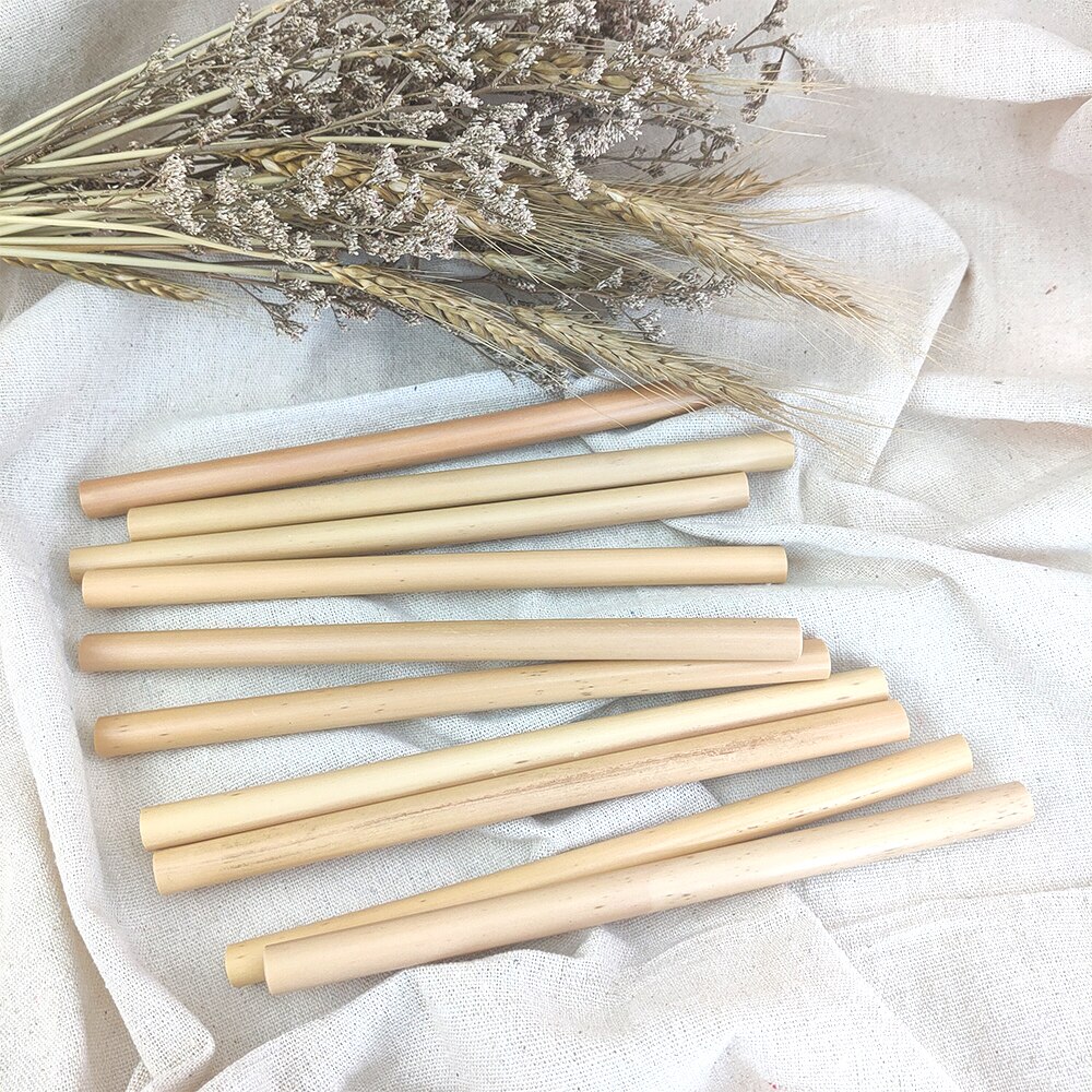 Large 8-12mm Bubble Tea Milkshake Straw Reusable Bamboo Straws Drinking Straws Set Bar Boba Straight Straw Tubes