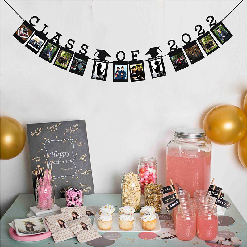 Graduation Season Photo Banner Class Of 2022 Graduation Finish High School College Garlands Congrates Grade Banner Suppli
