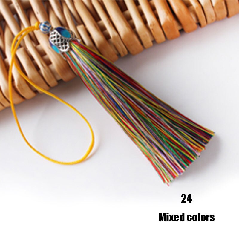 Pincel de flecos de seda, accesorio colgante para la fabricación de joyas DIY, borla de satén de seda, artesanía hecha a mano, suministro, 5/10 piezas, 8cm