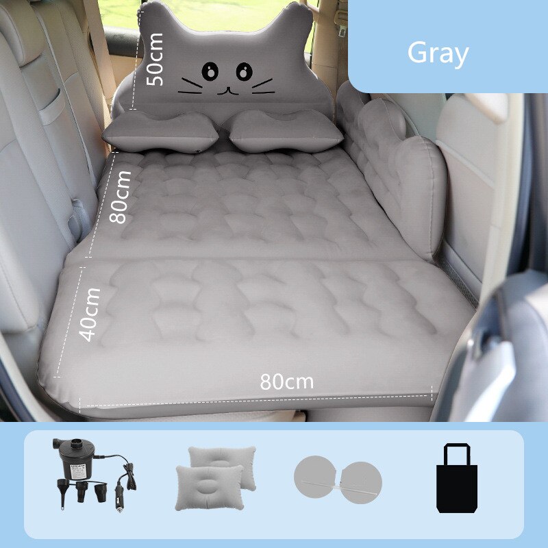 Cama inflable de 67x31 pulgadas para coche, alfombrillas para dormir en la parte trasera, colchón para dormir, asiento trasero de coche, cama de viaje: Grey