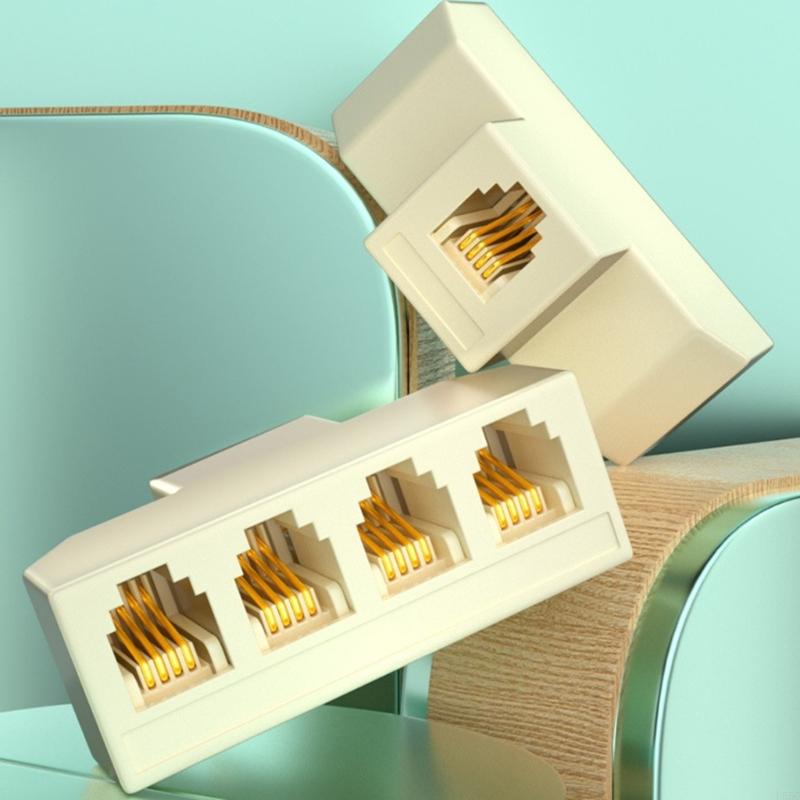 U55c 4 facher telefon-Splitter-Adapter mit  rj11 steckdosen, unterstützt 6- fach 6 4c 2c für telefone und faxgeräte und ermöglicht eine nahtlose verbindung.