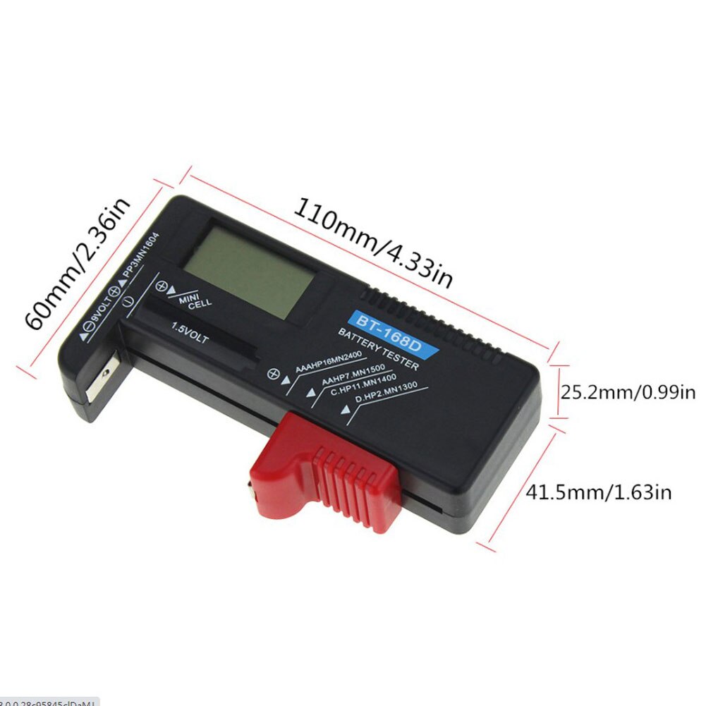 BT-168D Digitale Batterij Capaciteit Tester Universele Batterij Volt Tester Voor Aa/Aaa 9V/1.5V Knoopcel batterij Leven Niveau Testers