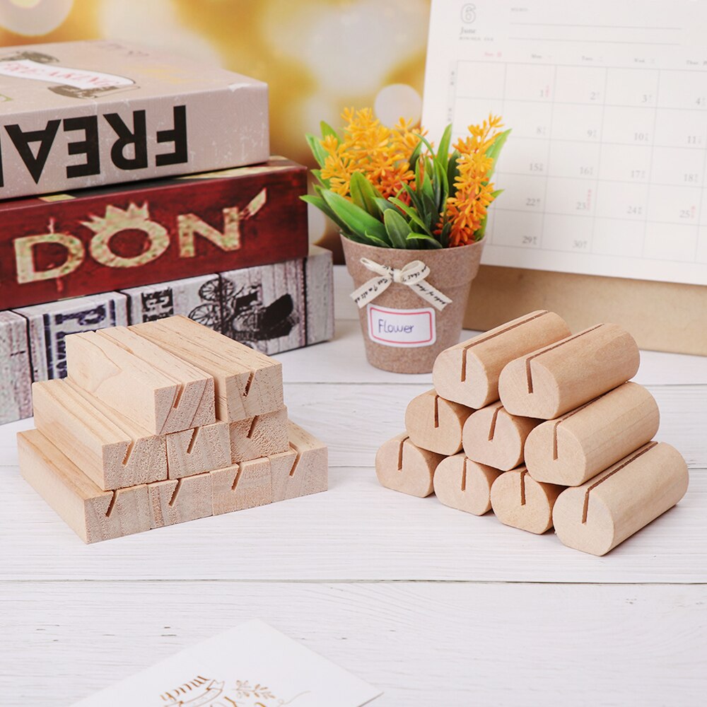 1 pc notater i naturlig tre klips retro bilder klips klemmer stativ bilderamme bord tall holder skrivebord dekorasjon