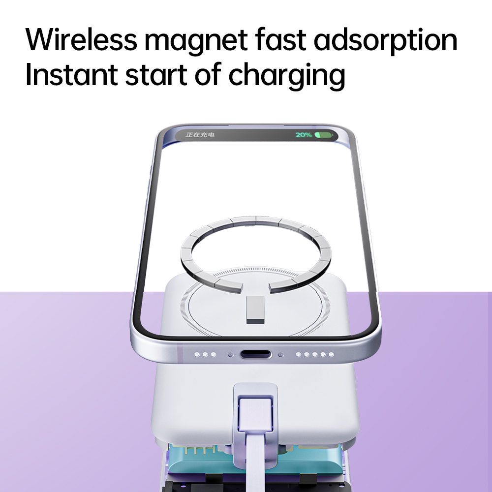 MOVESPEED L10 Magnetische Power Bank 10000 mAh Draagbare Externe Batterij Ingebouwde Type C Kabel voor MagSafe Powerbank voor iPhone 16