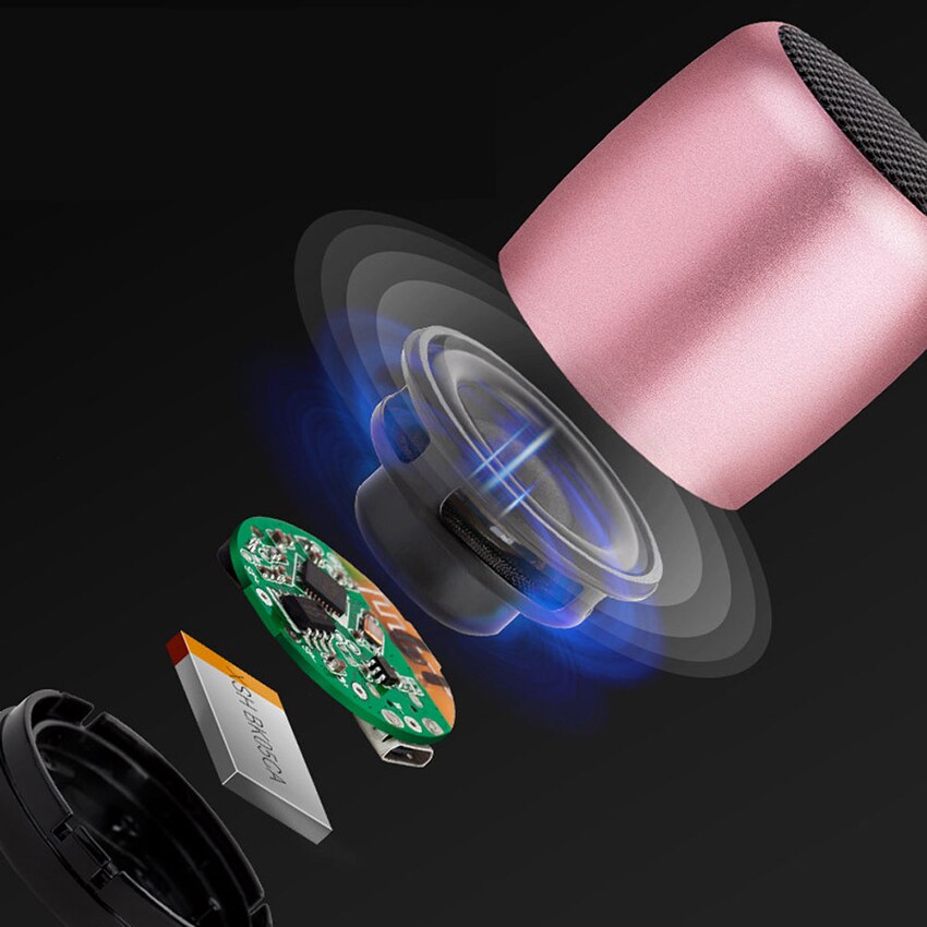 Mini metalen draadloze bluetooth speaker draagbaar klein zakformaat met selfie afstandsbediening subwoofer linttweeter