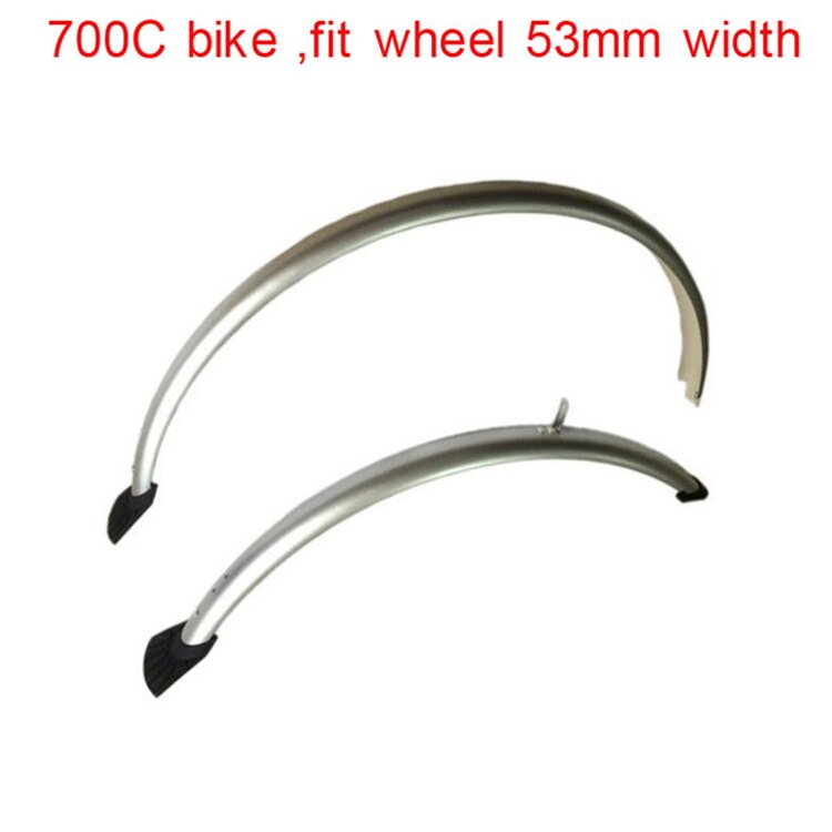 700C Racefiets Fenders 1 Paar Voor Achter Retro 27 Inches Fixie Fiets Spatborden Fietsen Onderdelen Accessoires: Sliver