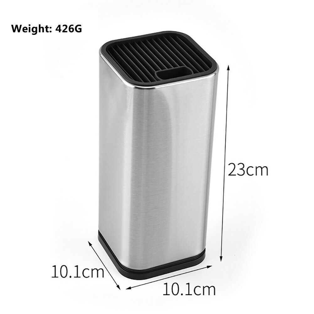 Stainless Steel Knife Stand Holder Block Scissor Storage Rack Kitchen Organizer Tool