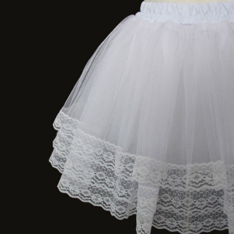 Girls Ballet Skirt Petticoats Cosplay Maid Wear Lolita Pettiskirt Short no Hoops Petticoat 3-layer Thick Petticoat