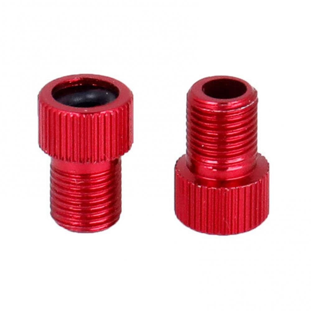 2 Stuks Aluminium Fiets Valve Converter Valve Adapter Fiets Buis Pomp Air Compressor Gereedschap: Rood
