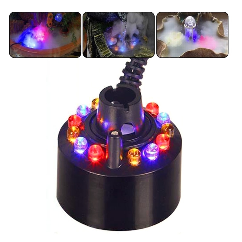 12 LED Colorful Ultrasonic Humidifier Mist Maker Fogger for Water Fountain water feature Creating Atmosphere Air Humidifier