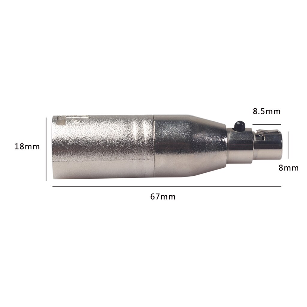 Mini Xlr 3-Pin Female Naar Xlr 3-Pin Male Plug Converter SA518 67x18x8mm