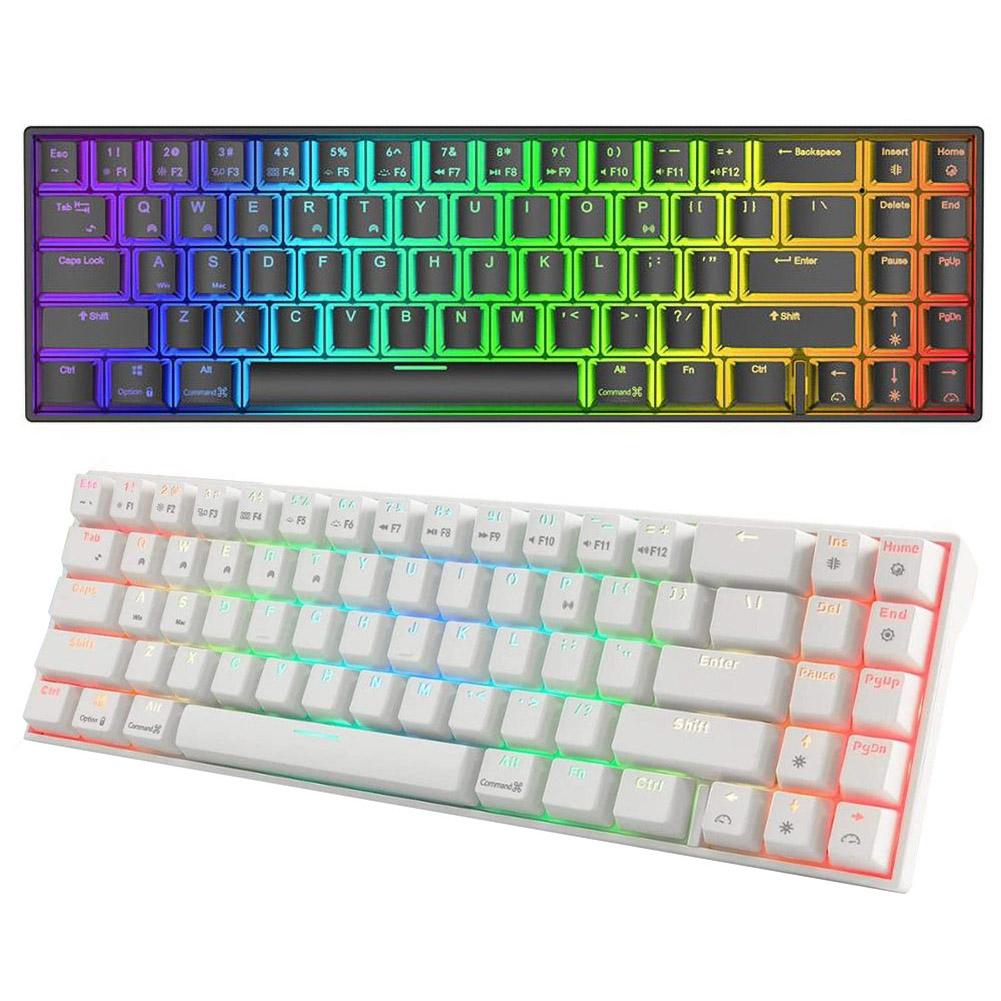 71 Keys Wireless Bluetooth Mechanical Keyboard RGB Backlight Wireless Gaming Keyboard Rechargeable Mechanical Keyboard for PC