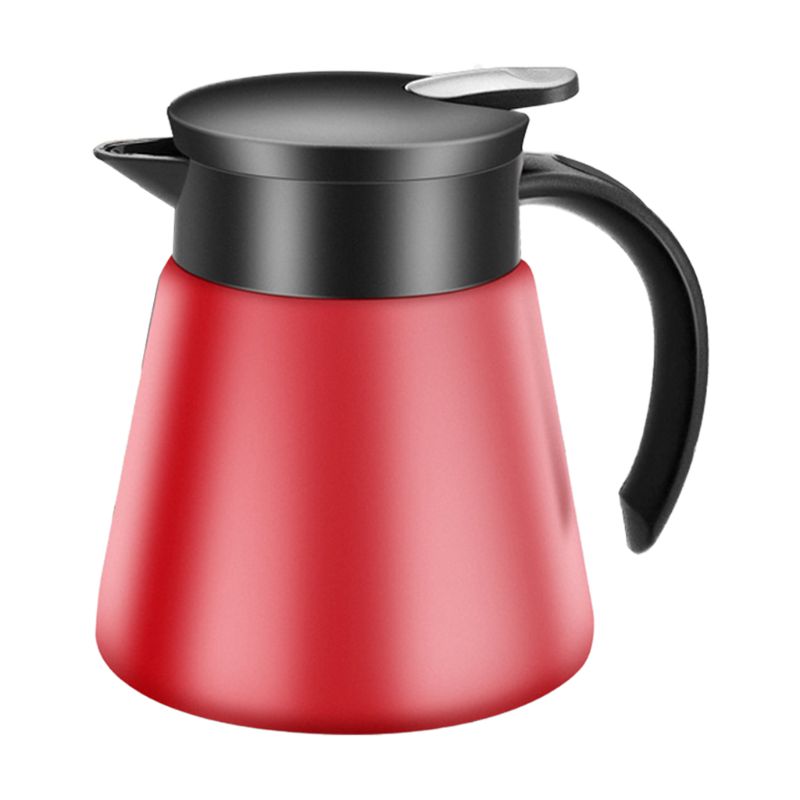 680/880Ml Rvs Dubbelwandige Thermoskan Geïsoleerde Koffie Pot Thermos Melk Thee Water Waterkoker: Red 880ml