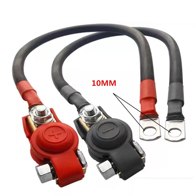 2Stck Auto Auto Schnell Batterie Terminal Stecker Reinem Kupfer Draht positiv Negativ Klemme Batterie Kabel Linie Für Fahrzeug: E