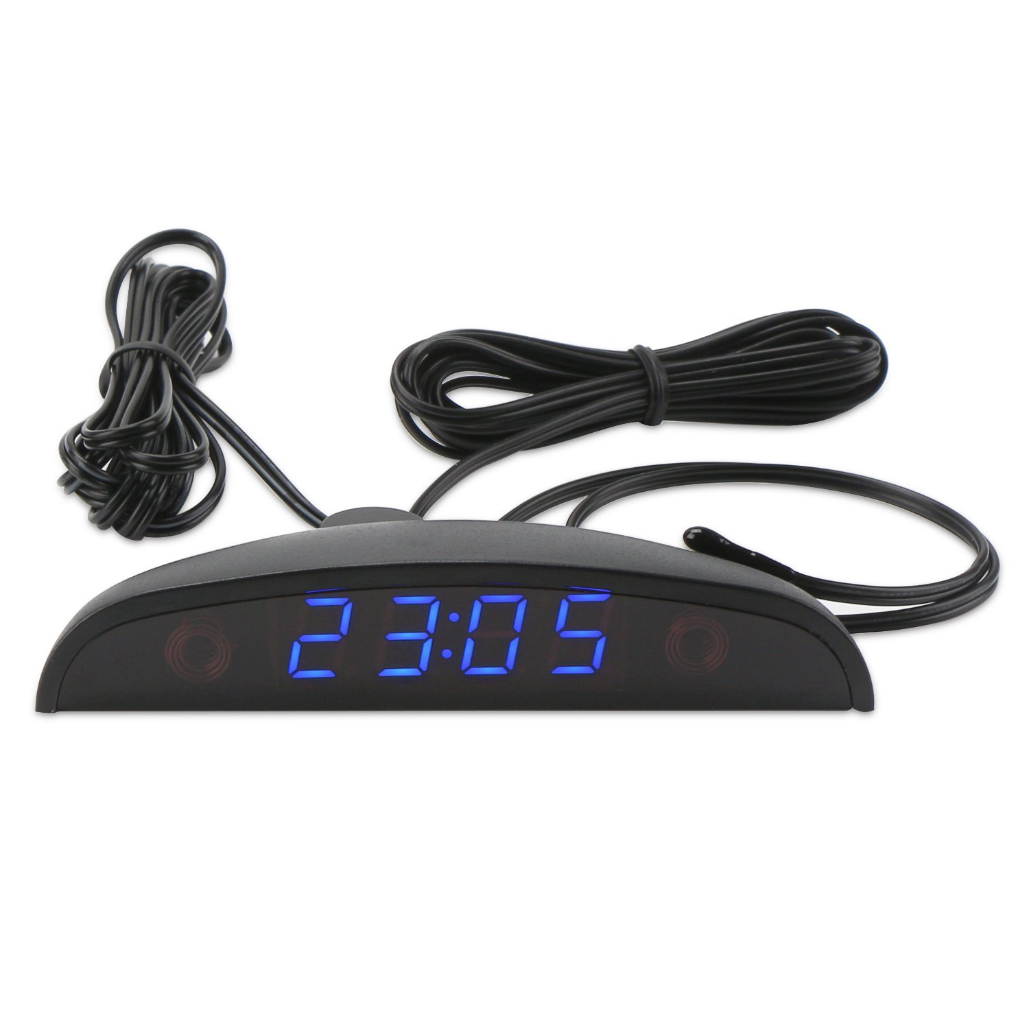 Reloj LED para coche, termómetro de 24 horas, medidor de temperatura interior y exterior, Monitor Digital de voltaje de batería, voltímetro DC 8 ~ 28V
