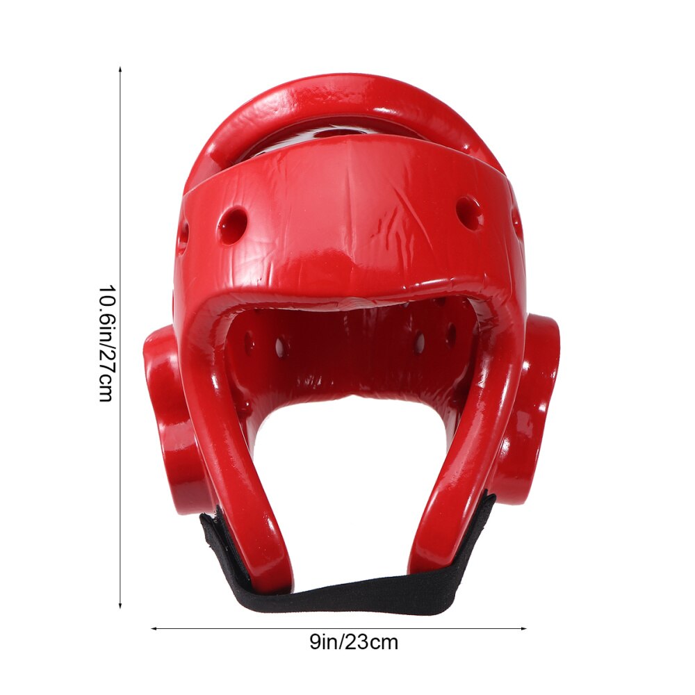 Kids Sparring Headgear EVA Taekwondo Helmet Shock Absorbant Kickboxing Player Air Vented Head Shield - Size XS (Red)