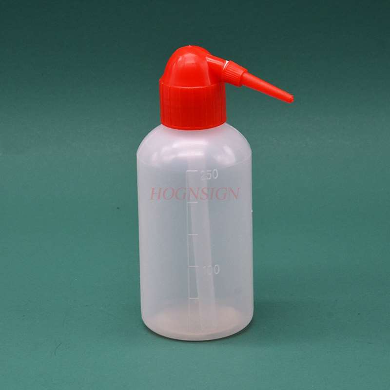 250Ml Plastic Fles Rood Hoofd Plastic Blow Fles Elleboog Fles Wassen Fles Spoelen Fles Chemische Experiment Verbruiksartikelen