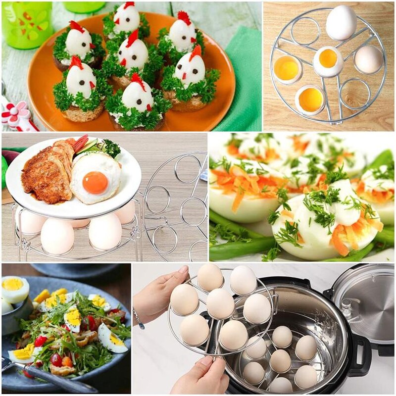 Asas de acero inoxidable para vaporizador de huevos resistentes al calor se adapta a Olla instantánea cocinar 14 huevos accesorios de maceta de actualización multiusos