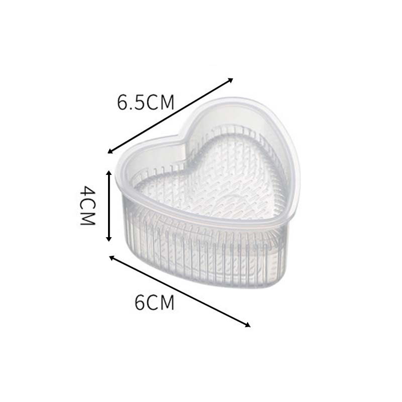 1Pcs DIY Handmade Sushi Rice Ball Mould Triangle Kitchen Tool PP Cartoon Shape Transparent Sushi Rice Ball Food Press Maker: heart