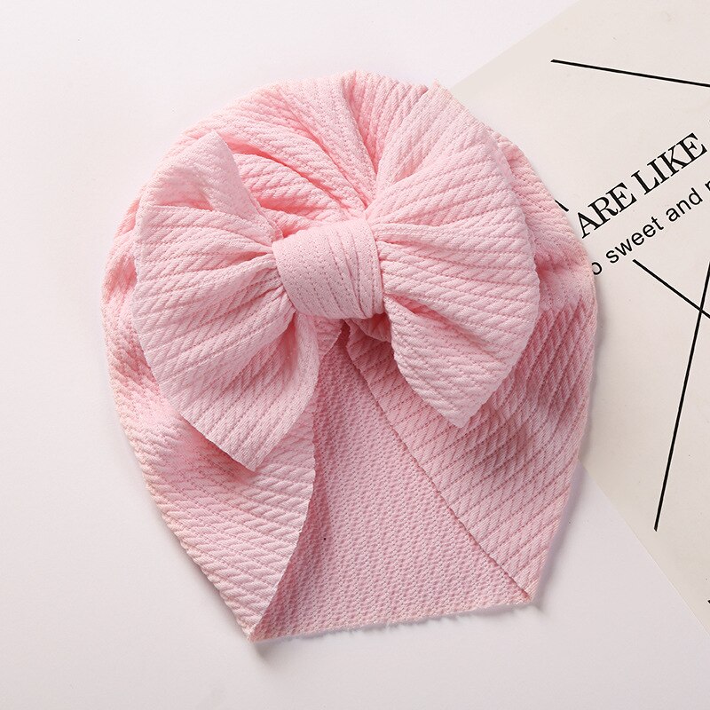 Wafel Tulband Hoed Baby Knoop Boog Hoofdband Baby Zachte Elastische Hoofd Wraps Kids Meisjes Bonnet Mutsen Cap Pasgeboren Hoofddeksels: 9