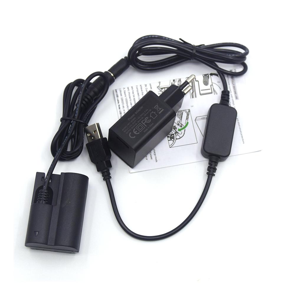 QC3.0 USB Charger + ACK-E2 USB Cable + DR-400 BG-E2 E2N BP-511 Dummy Battery for Canon EOS 20D 30D 40D 5D 50D D30 D60