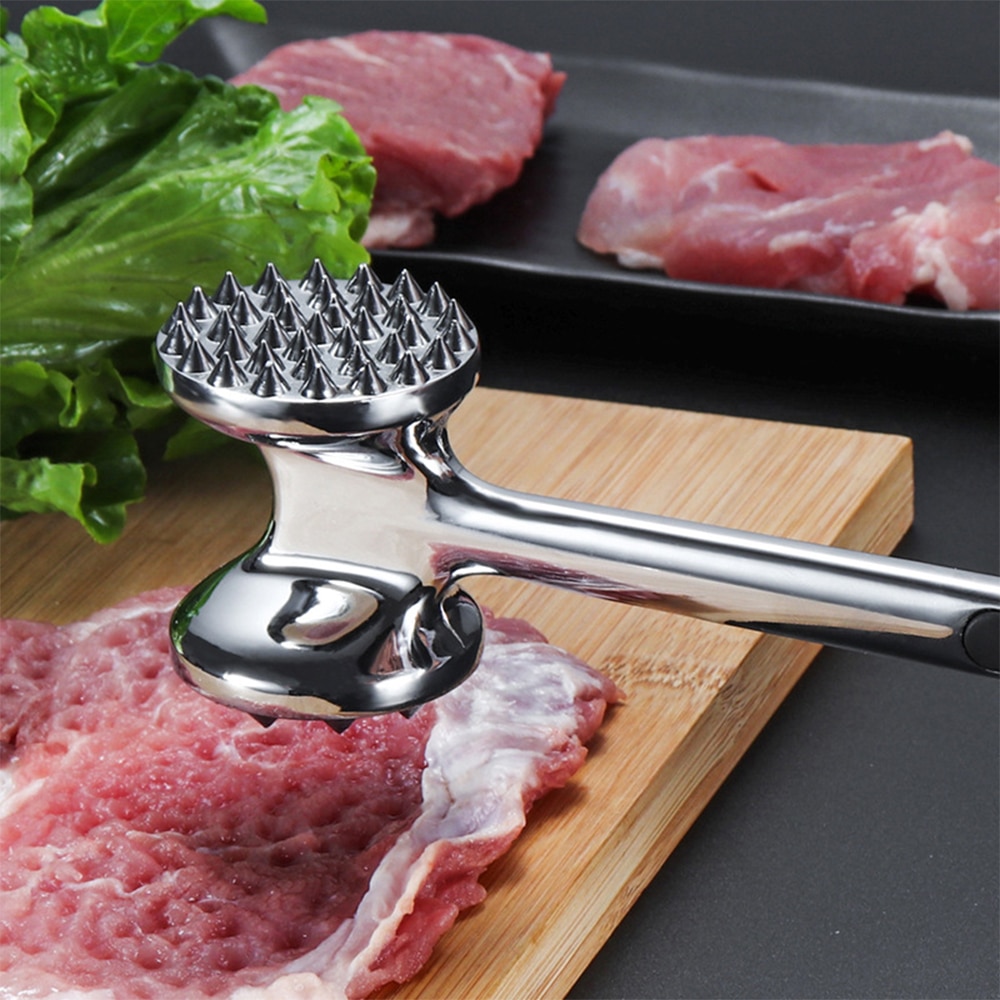 Maillet à viande en acier inoxydable, outil de cuisine pour attendrir le Steak et le bœuf