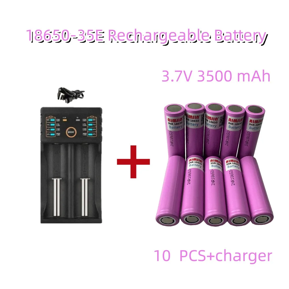35E Original 18650 Lithium Battery 3500mAh 3.7v 25A High-power INR18650 Electric Tool+201 Charger: SKY BLUE