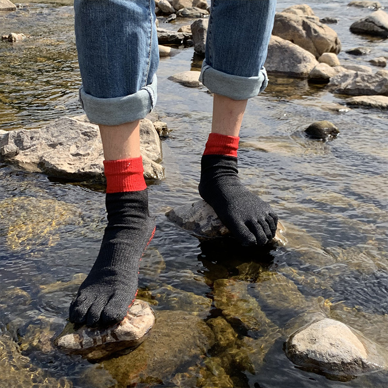 HPPE 5 Level Anti-cut Socks Outdoor Beach Wear-resistant Silicone High-strength Toe Socks Protection Anti-stab Five-finger Socks