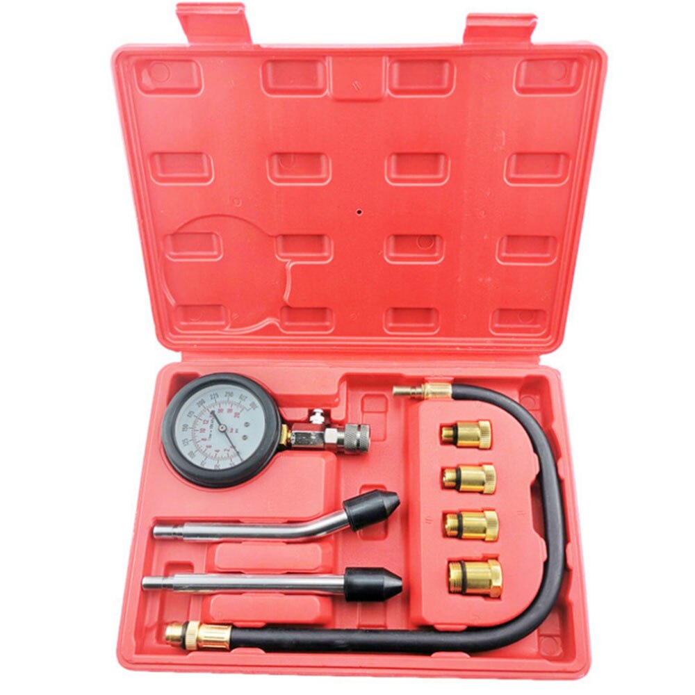 Gasoline Engine Compression Tester Auto Petrol Gas Engine Cylinder Automobile Pressure Gauge Tester Automotive Test Kit 0-300psi