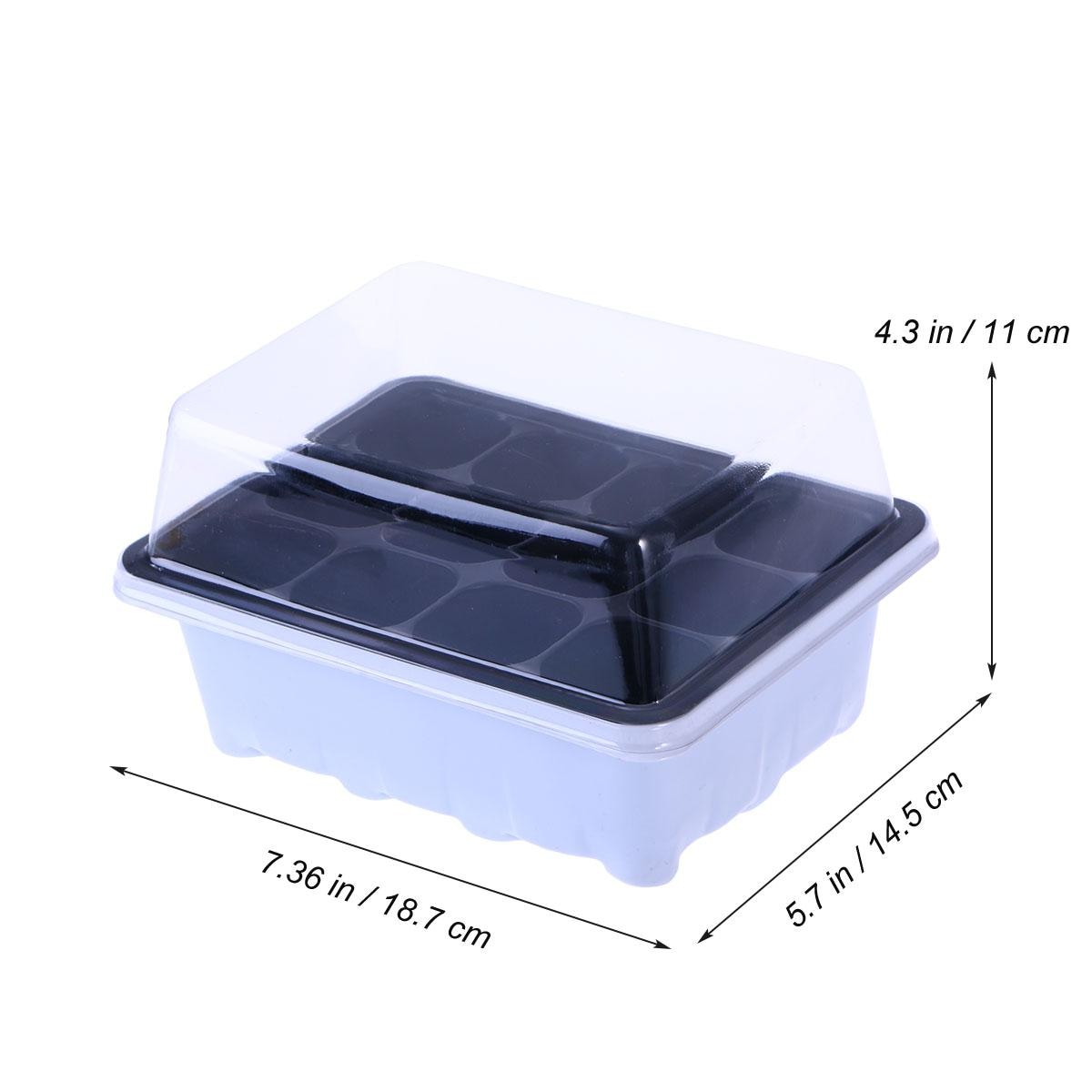 10 Pack Zaailingenplateau Zaad Starter Lade met Koepel en Base 12 Cellen Voor Tuinieren Bonsai-Wit
