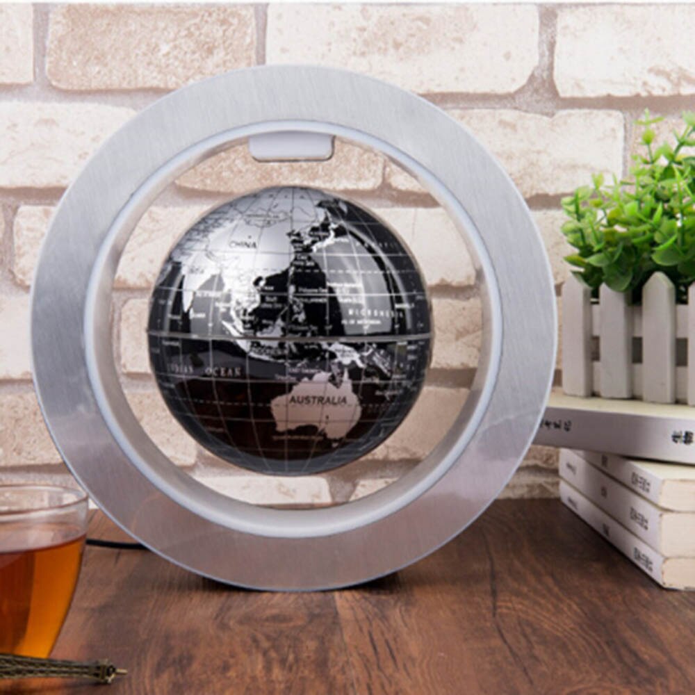 Round LED World Map Floating Globe Magnetic Levitation Night Light Anti Gravity Magic Teaching Globes Birthday