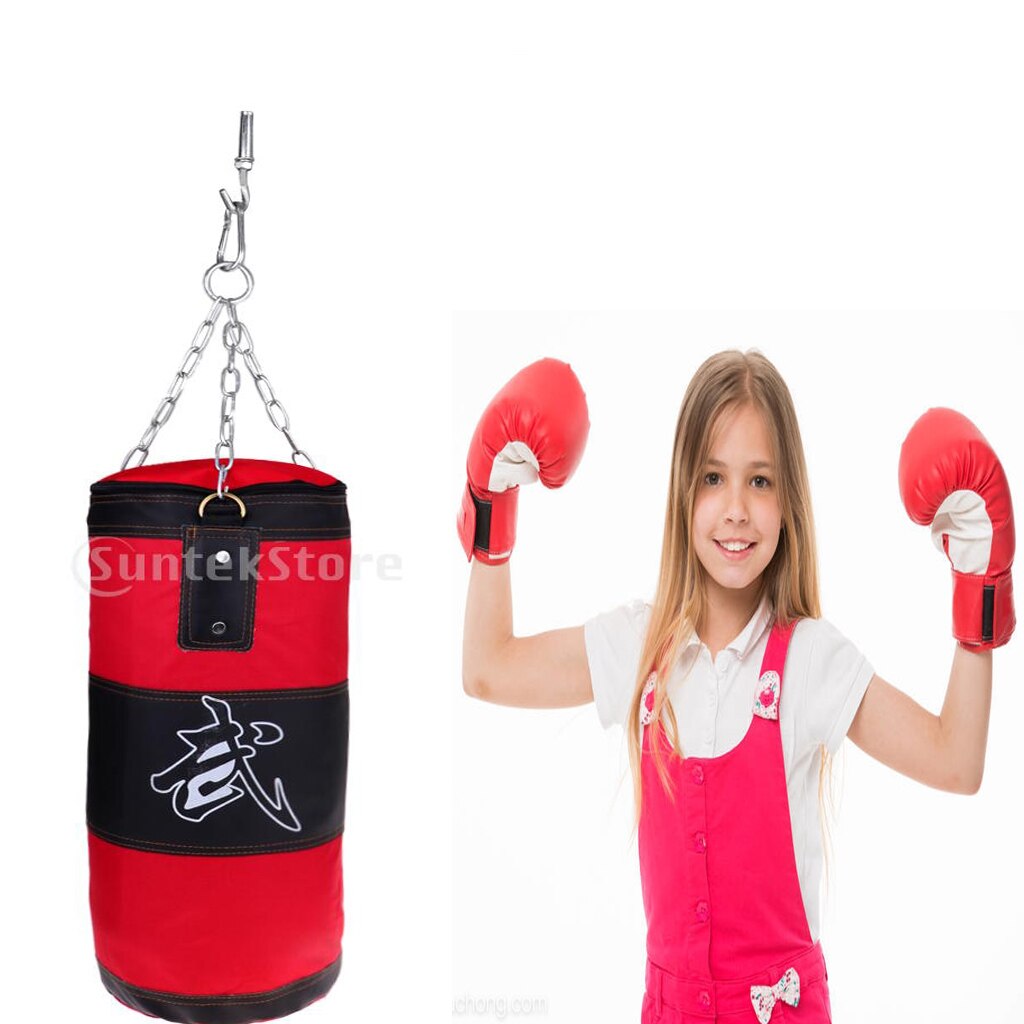 Red Heavy Boxing Bag Punch Boxing Sandbag Kickboxing Training Equipment